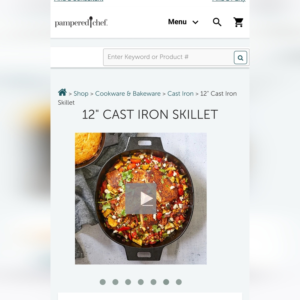 Pampered Chef Black Cast Iron Skillet